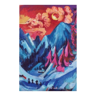 Colorful Landscape Expressionist Art Print by Ernst Ludwig Kirchner - 24″ × 36″ Unframed For Sale