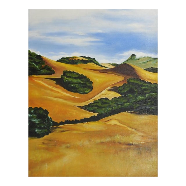 Late 20th Century Golden Hills Landscape Painting For Sale