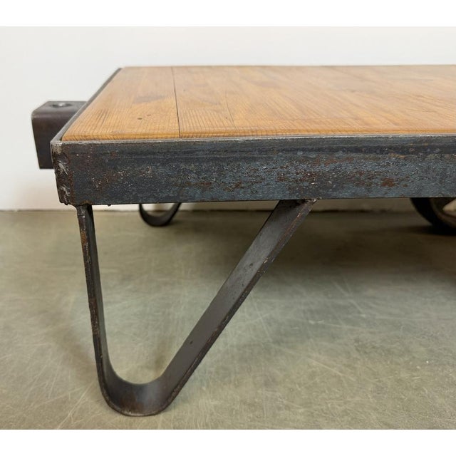 Wood Industrial Black Coffee Table Cart, 1960s For Sale - Image 7 of 14