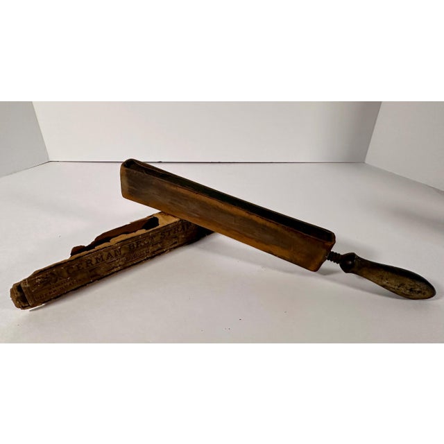 Brown Antique Barber Razor Strap Bejamin F. Badger For Sale - Image 8 of 10