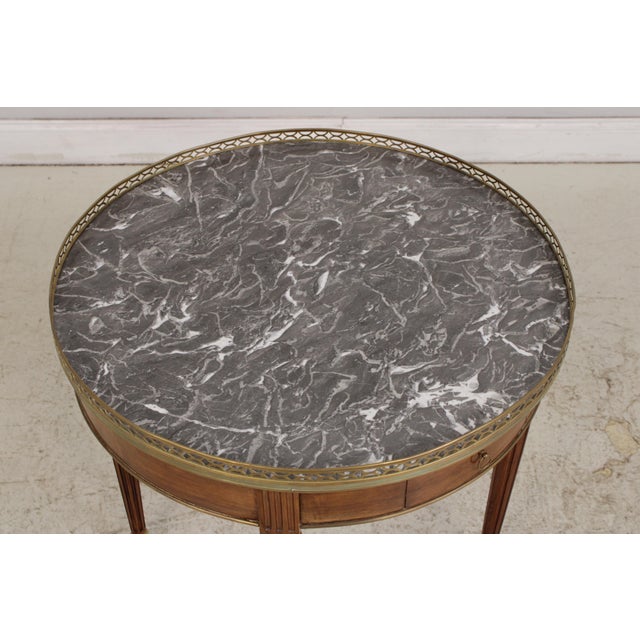 French Louis XVI Style Marble Top Round Lamp Table For Sale - Image 10 of 15