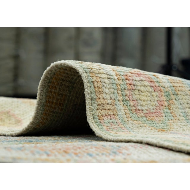 Blue Turkish Oushak Runner Rug 2'3" x 5'8" #17258 For Sale - Image 8 of 8