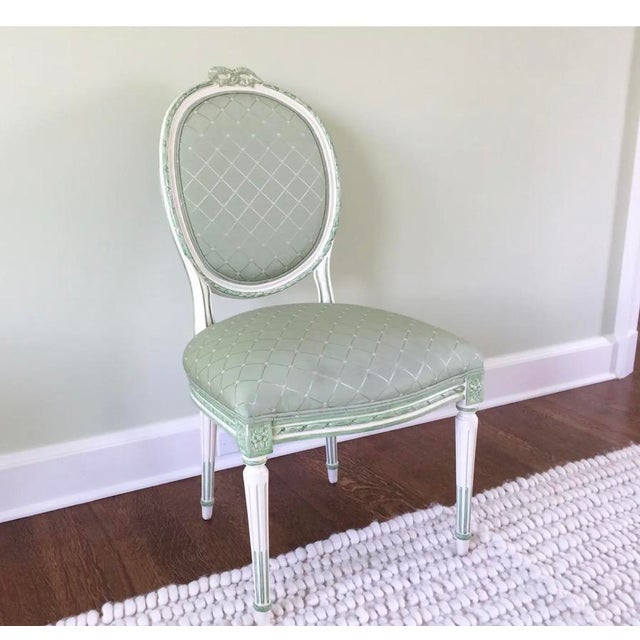 Delightful and whimsical, this hand-painted chair by Julia Gray captures the romantic charm for which the designer is...