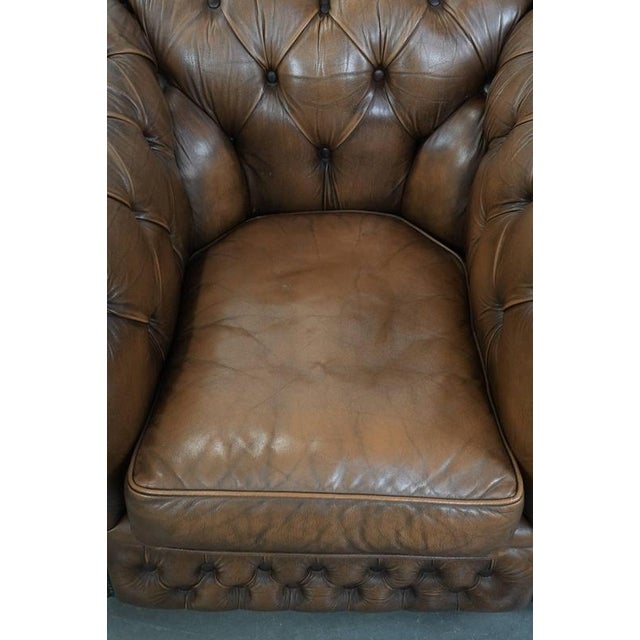 Chesterfield Club Chair in Cowhide For Sale - Image 6 of 16