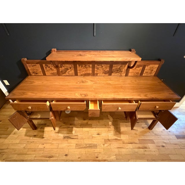 Chocolate Custom Made Arts and Crafts Sideboard For Sale - Image 8 of 12