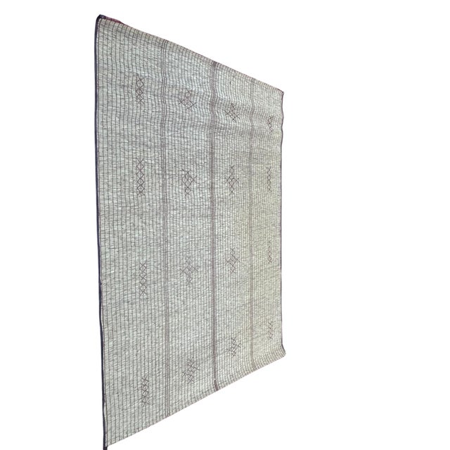 Boho Chic Tuareg Rug in Plant Fibers and Leather, 1990s For Sale - Image 3 of 17