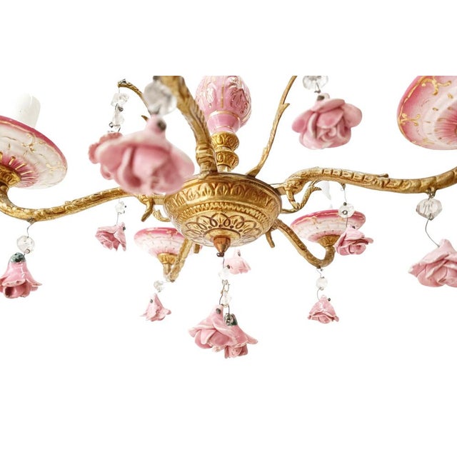 Manises Princes Pink Chandelier For Sale - Image 3 of 6
