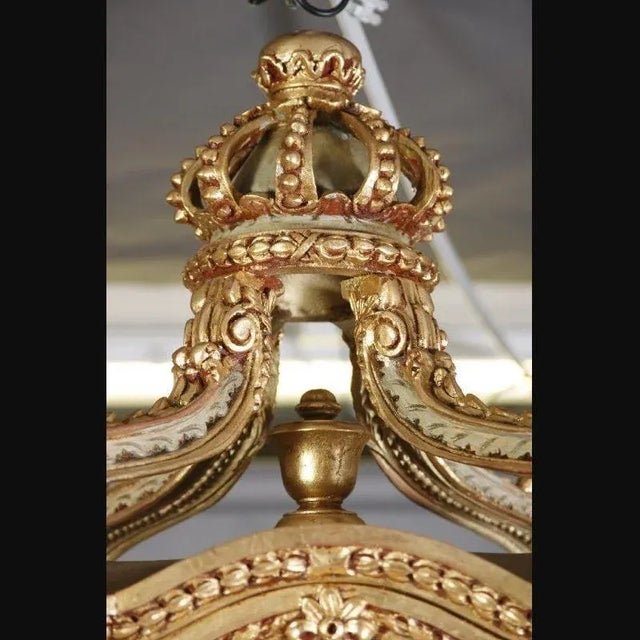 Large Louis XV Style Beech Lantern Floor Lamp For Sale - Image 4 of 10