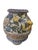 Monumental Vintage Italian Majolica Floor Urn With Raised Fruit Relief For Sale - Image 4 of 10