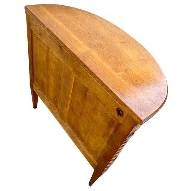 Brown Louis XVI Style Cherrywood Commode with Three Half-Moon Drawers, 1940s For Sale - Image 8 of 10