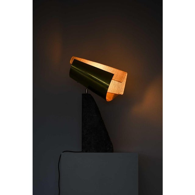 Metal Lorian Table Lamp in Brass, Fabric and Marble by Erik Bratsberg, 2021 For Sale - Image 7 of 12