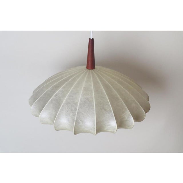 Cocoon Flower Pendant Lamp attributed to Friedel Brauer for Goldkant, 1960s For Sale - Image 6 of 16