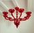 Venini Large Red Murano Glass Chandelier Italy 1980s For Sale - Image 4 of 11