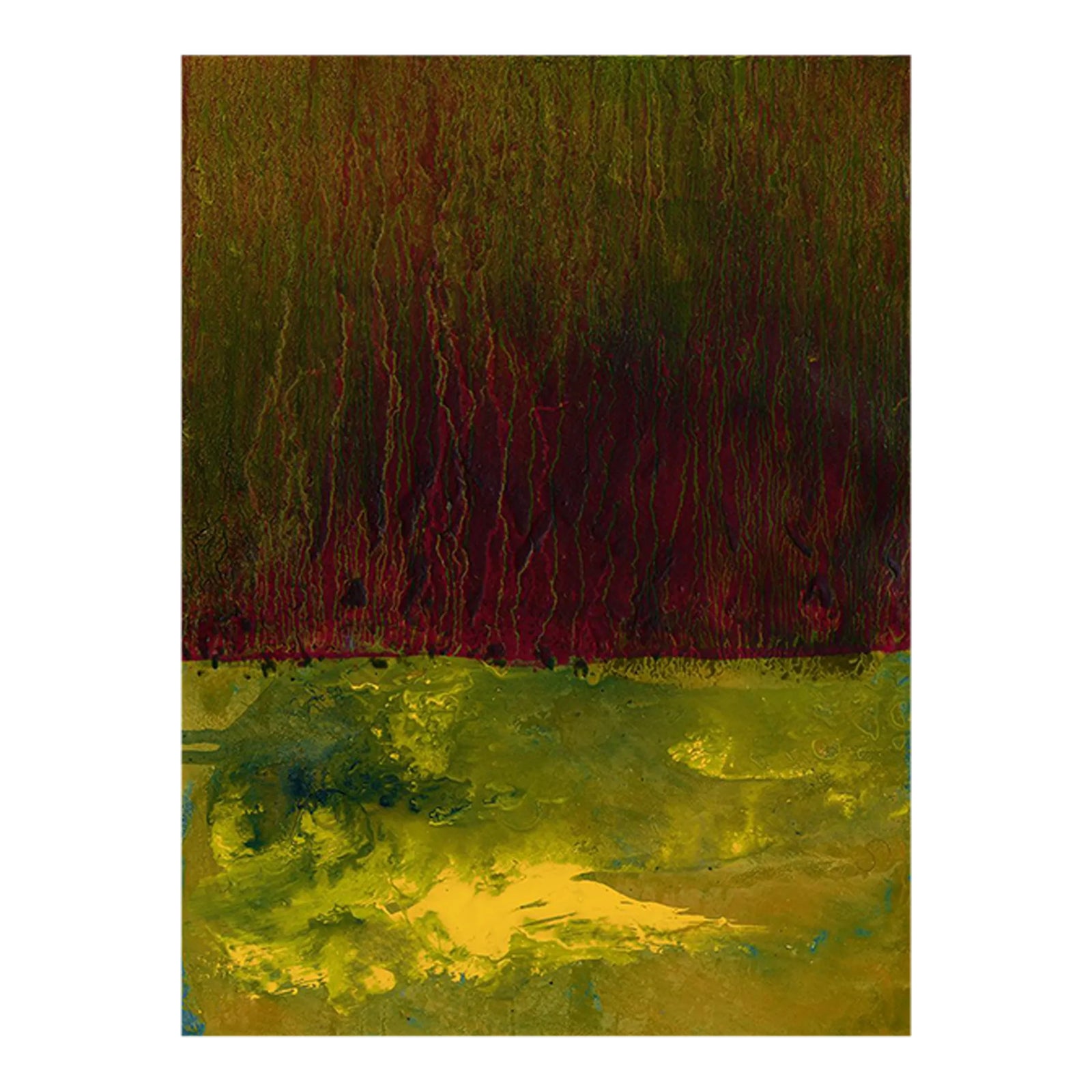 Contemporary Abstract Oil on Paper Painting 