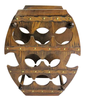 Vintage 1980s Wooden 8 Bottle Wine Rack