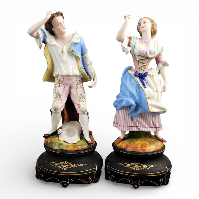 French Romantic Porcelain Figures by Letu & Mauger, Paris, 1860s, Set of 2 For Sale - Image 13 of 13