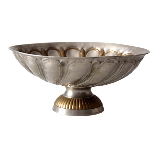 Mid Century Hollywood Regency Pedestal Bowl For Sale