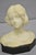 Neoclassical Antique Neoclassical Carved White Marble 9" Bust of Woman's Head on Marble Base For Sale - Image 3 of 16