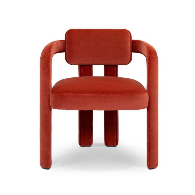 Double Arch Dining Chairs in Crimson Red Cotton Velvet from Insidherland, Set of 12, in New conditions. Designed from 2000...