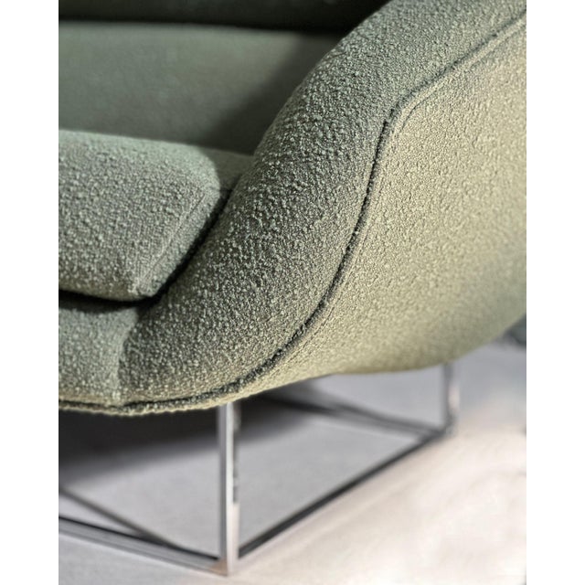 Green Milo Baughman Floating Sofa W/Chrome Base, 1960 For Sale - Image 8 of 8