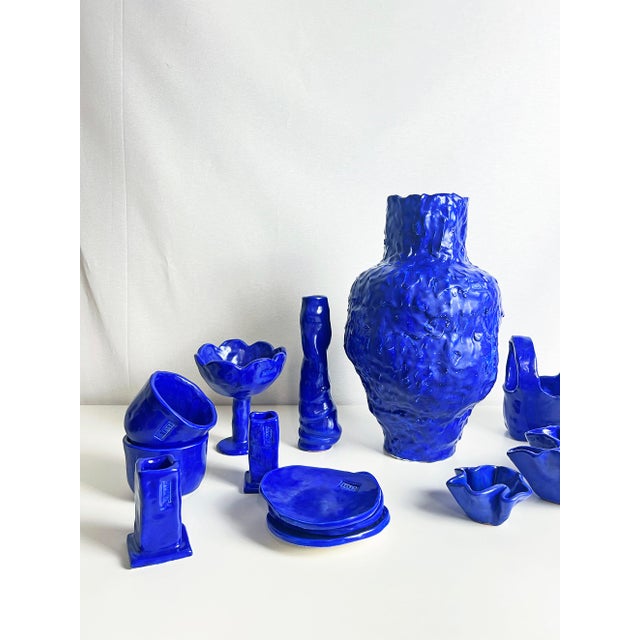 Every Day Blue Collection Textured Vase 02 by Anna Demidova For Sale - Image 6 of 8