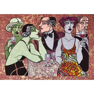 Juarez Machado Signed Limited Edition Serigraph – Elegant Dinner Scene For Sale