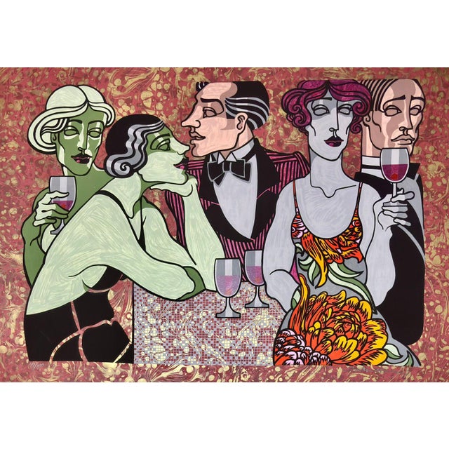 Juarez Machado Signed Limited Edition Serigraph – Elegant Dinner Scene For Sale