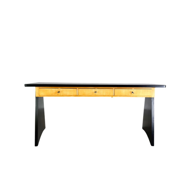 Elm Desk attributed to Erich Stratmann, 1950s For Sale - Image 10 of 10
