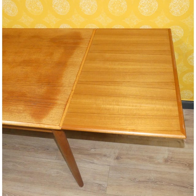 Brown Mid-Century Teak Extendable Dining Table, 1960s For Sale - Image 8 of 11