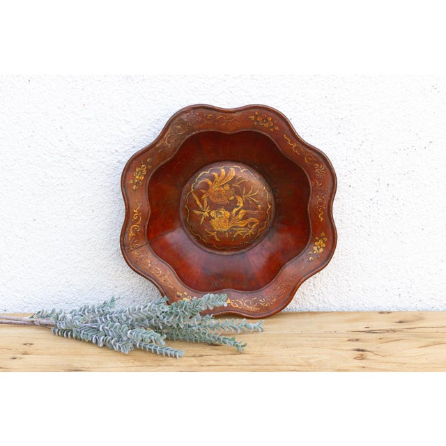 Wood Antique Chinese Gilt Lacquer Lobed Bowl For Sale - Image 7 of 7