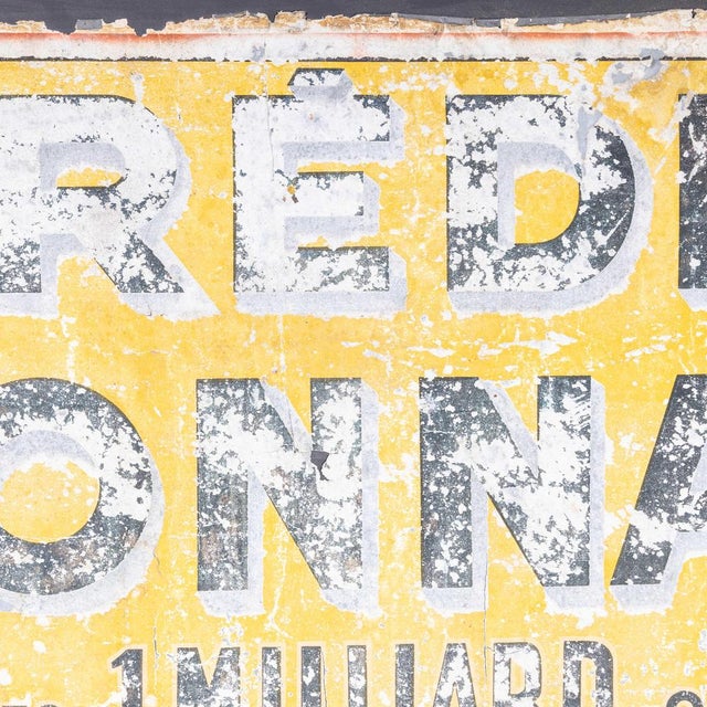 Advertising Sign in Zinc from Credit Lyonnais, 1930s For Sale - Image 3 of 8