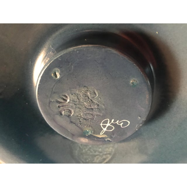 Vintage 1950s Retro Mid-Century Atomic Modern Ceramic Ashtray, Signed For Sale - Image 10 of 11