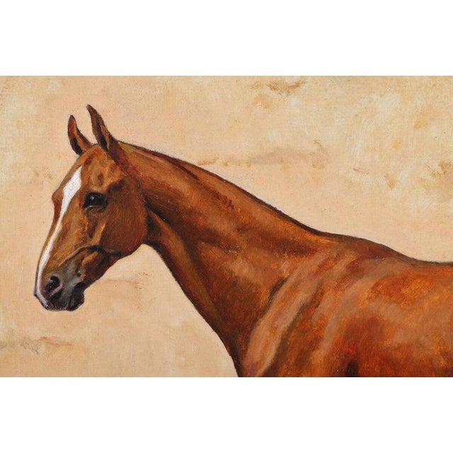 André Marchand, French Equestrian of a Chestnut Racehorse, Oil on Board For Sale - Image 3 of 7