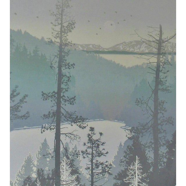 Late 20th Century Virgil Trasher, Pair of serigraphs, Twin Lake and Lake View, 1986 For Sale - Image 5 of 8