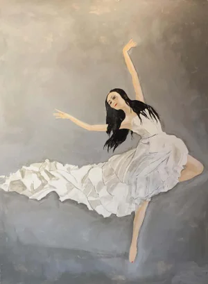 "Touching the Void" Figurative Mixed-Media Canvas by Louis Shields, 2018