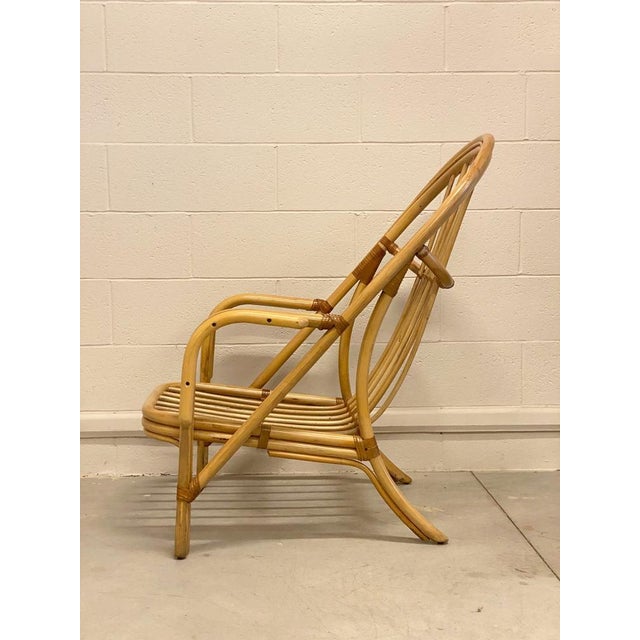 Set of Bamboo & Leather Armchairs, 1980s For Sale - Image 9 of 15