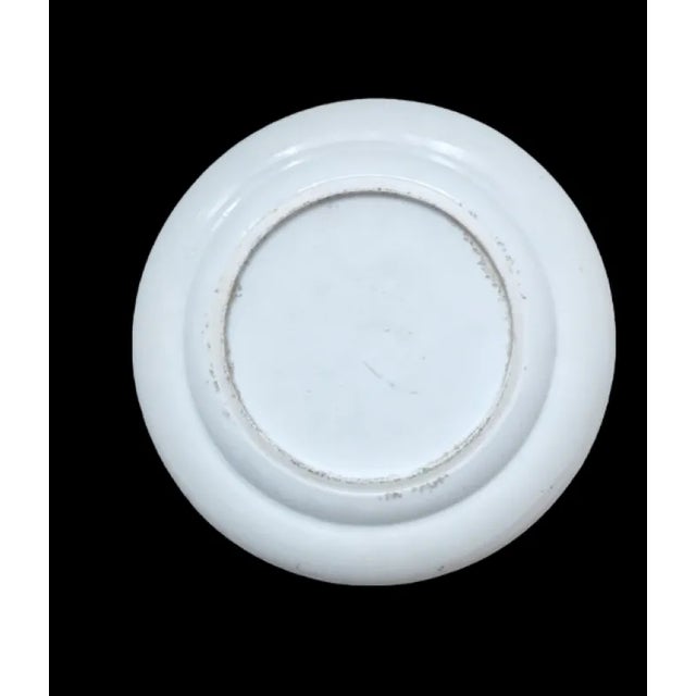 Plate porcelain, mirror and gilded flag, with polychrome butterfly painting, unmarked, Dimensions: 3 x 24 cm, Condition:...