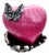 Pink Butterfly Heart Cremation Urn With Hand Stand With Picture Frame With Silver Butterfly 7x9 Inches | Memorial Keepsake for Ashes, For Sale