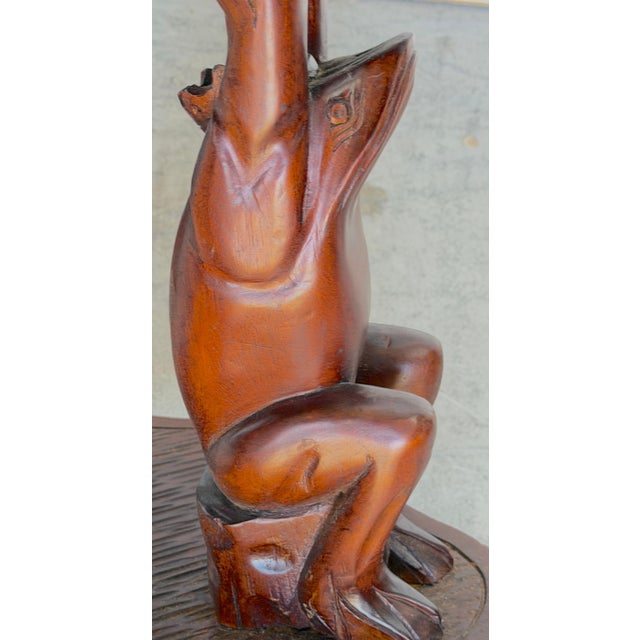 Late 20th Century Pair of Carved Hardwood “Frog Prince” Figural Planters, Atrib. Maitland Smith For Sale - Image 5 of 17