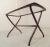 1950s Italian Side Table with Wooden Scissor Frame & Glass Top, 1950s For Sale - Image 5 of 11