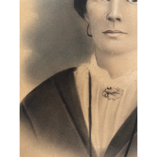 Late 19th Century Large Victorian Portrait of Woman From 1800s 20x16 For Sale - Image 5 of 10