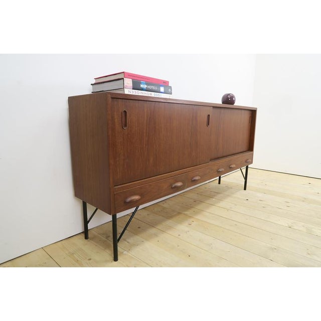 Teak Sideboard with Sliding Doors and Drawers, 1960s For Sale - Image 11 of 11