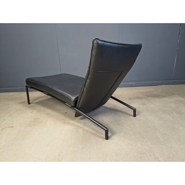 Vintage Black Leather Chaise Longue by Peter Mally for COR, 1990s For Sale - Image 4 of 12