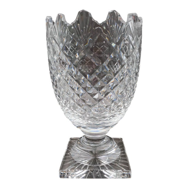 Waterford Ireland Vintage Master Cutter Collection Footed Crystal Vase For Sale
