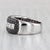 2.10ctw Black White Diamond Ring 18k White Gold Size 6.5 Cocktail For Sale - Image 4 of 8