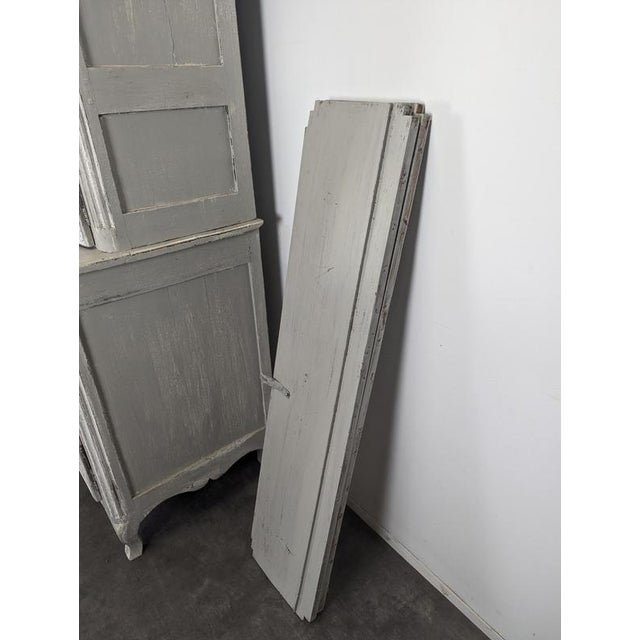 Norman Glass-Fronted 2-Body Buffet in Patinated Grey and White Oak For Sale - Image 10 of 11