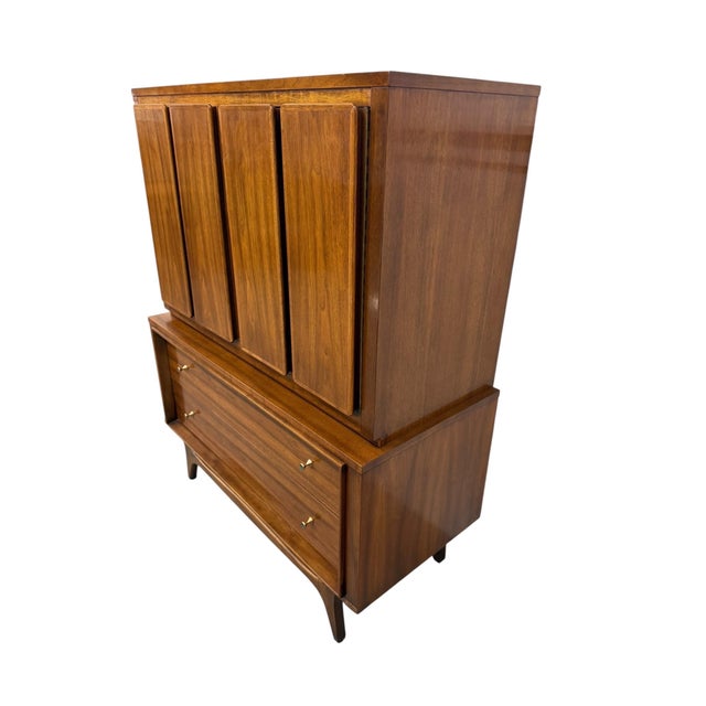 Mid-Century Modern Mid-Century Modern Kent Coffey Insignia Walnut High Chest For Sale - Image 3 of 9