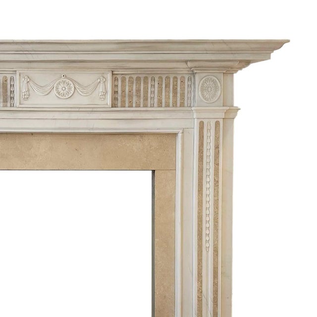 Mid 20th Century English Carved Statuary Marble Mantel For Sale - Image 5 of 9