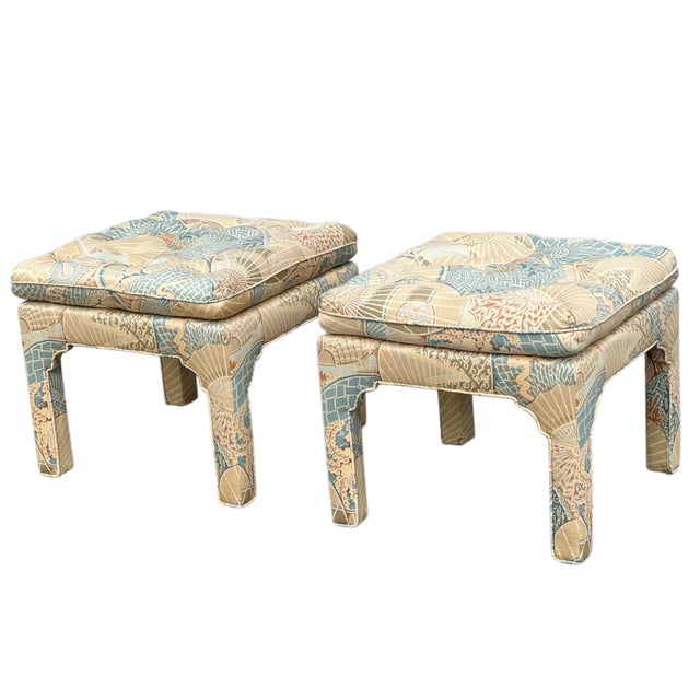 Pair Large Mid Century Billy Baldwin Style Benches/Ottomans For Sale - Image 11 of 14
