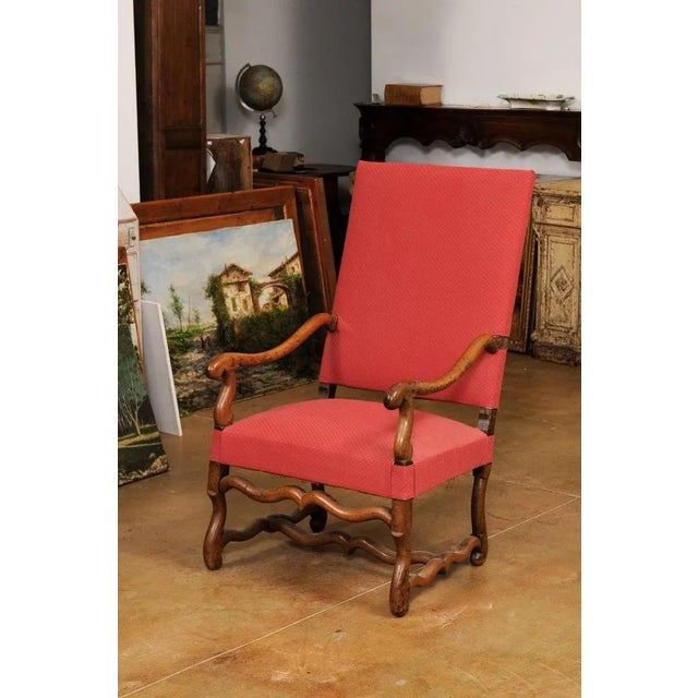 19th Century French Louis XIII Style Walnut Fauteuil with Os de Mouton Base For Sale - Image 11 of 12